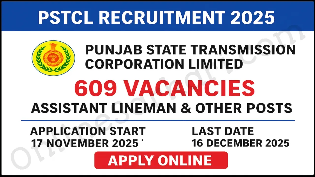 PSTCL ALM Recruitment 2025 Notification Released 129 Assistant Lineman Posts Apply Online Soon