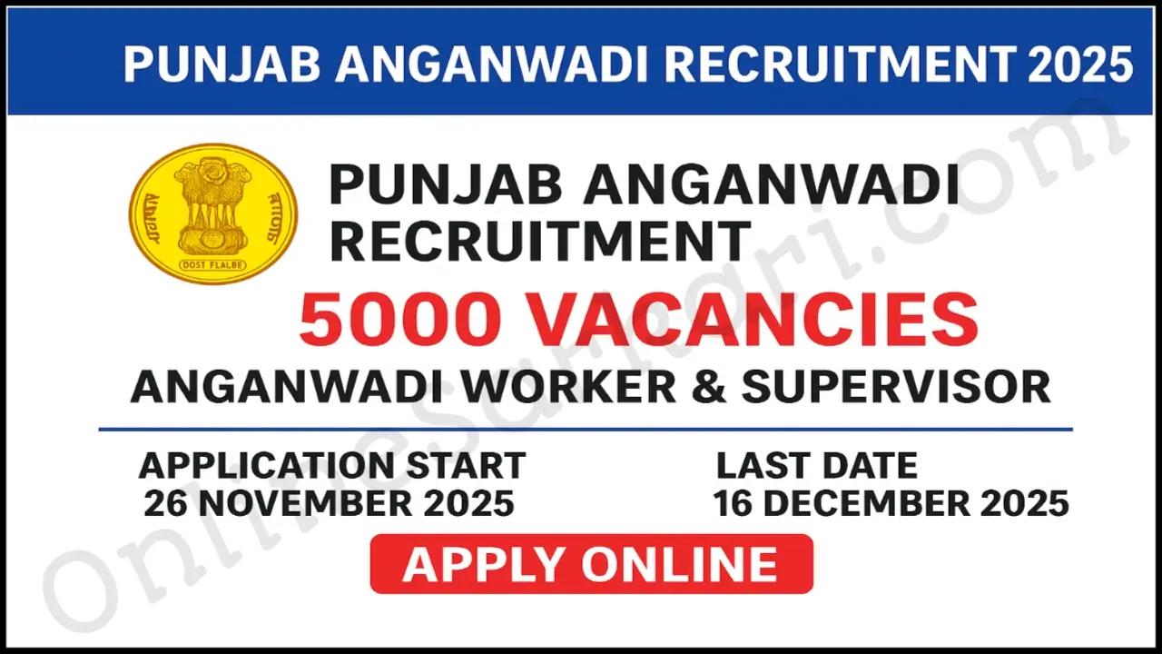 Punjab Anganwadi Recruitment 2025 Notification Out Apply Online 6110 Worker & Helper Vacancies Now