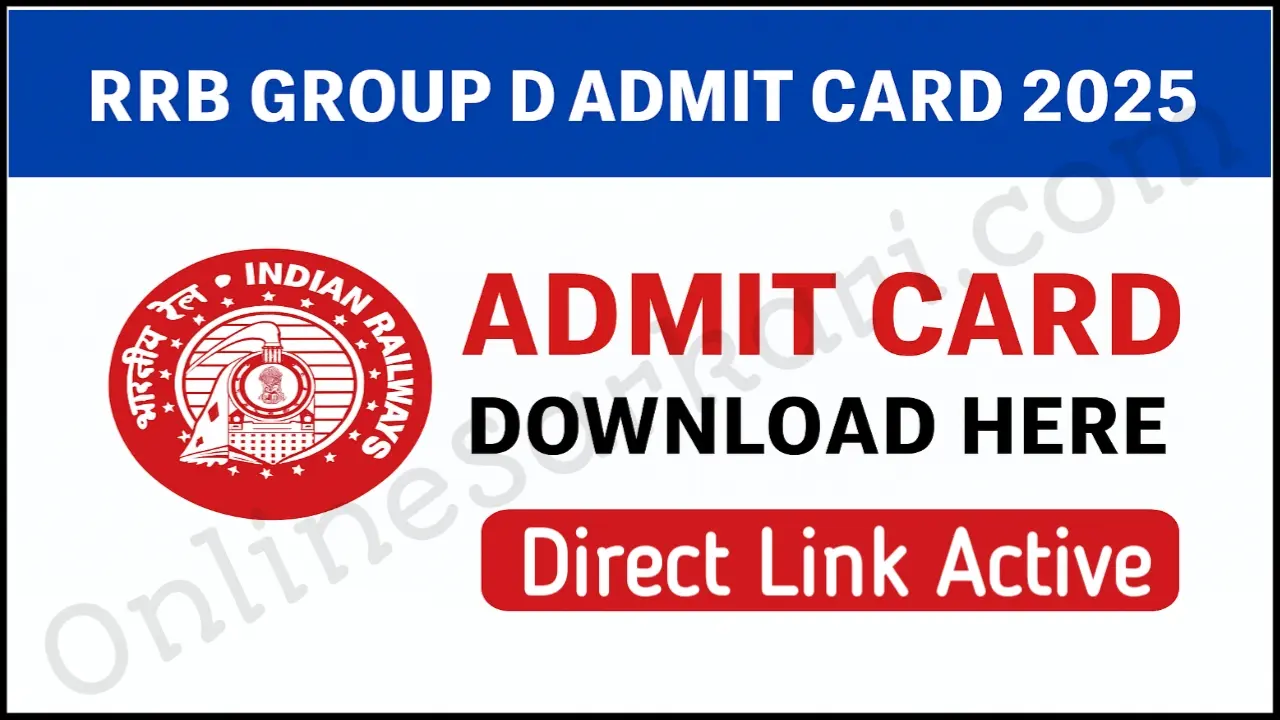 RRB Group D Admit Card 2025 Link Active Download City Slip, Exam Schedule & Hall Ticket @ www.rrbcdg.gov.in