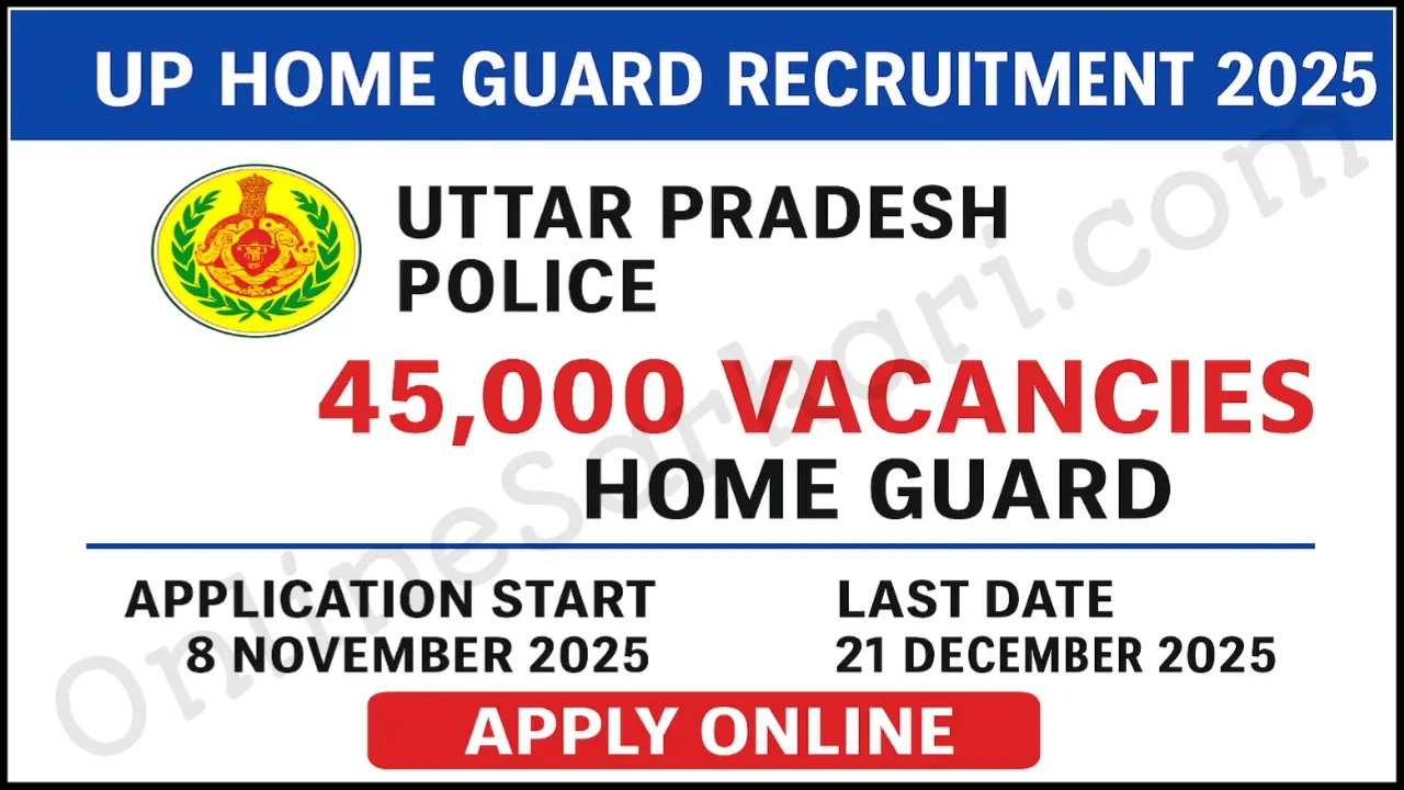 UP Home Guard Recruitment 2025 Notification Out Apply Online 45,000 Vacancies at uppbpb.gov.in