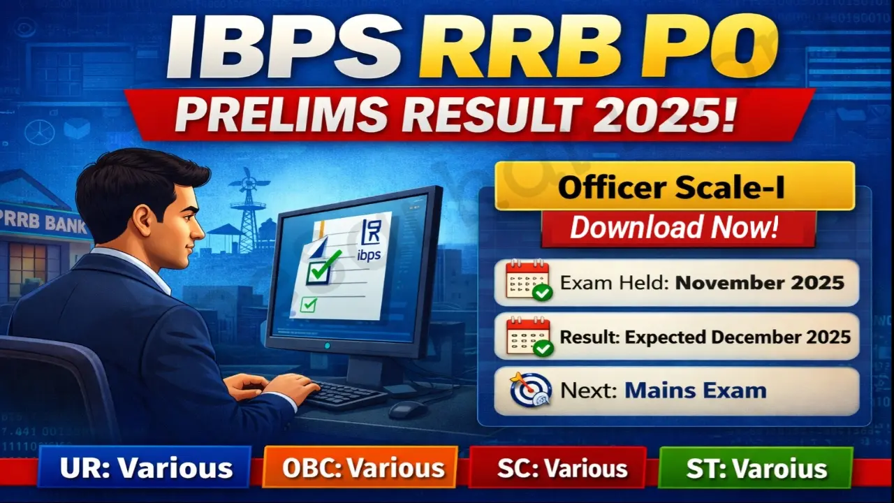 IBPS RRB PO Prelims Result 2025 Out Today Officer Scale-I Cut Off & Scorecard, Download Now