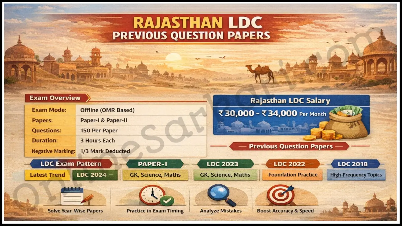 Rajasthan LDC Previous Question Papers Download RSSB Clerk Paper Pdf with Answer