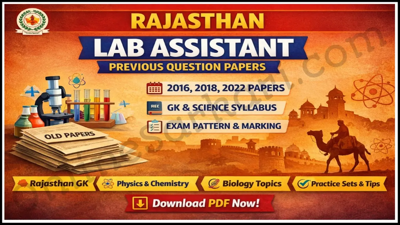 Rajasthan Lab Assistant Previous Question Papers Download RSSB Official Pdf with Answer