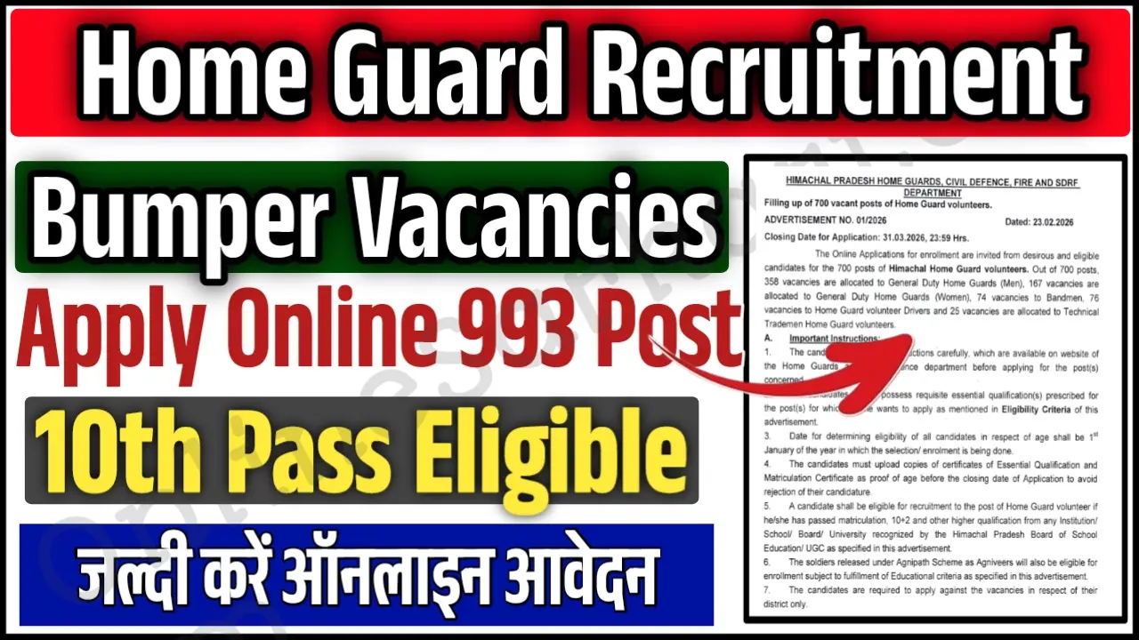 HP Home Guard Recruitment 2026 Notification Released for 700 Volunteer Vacancies, Apply Now