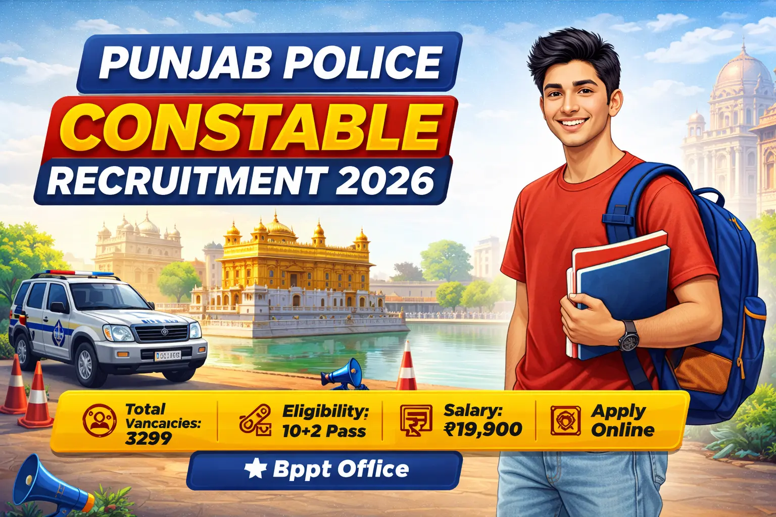Punjab Police Constable Recruitment 2026 Notification Out 3297 Vacancies Apply Online Soon @ punjabpolice.gov.in