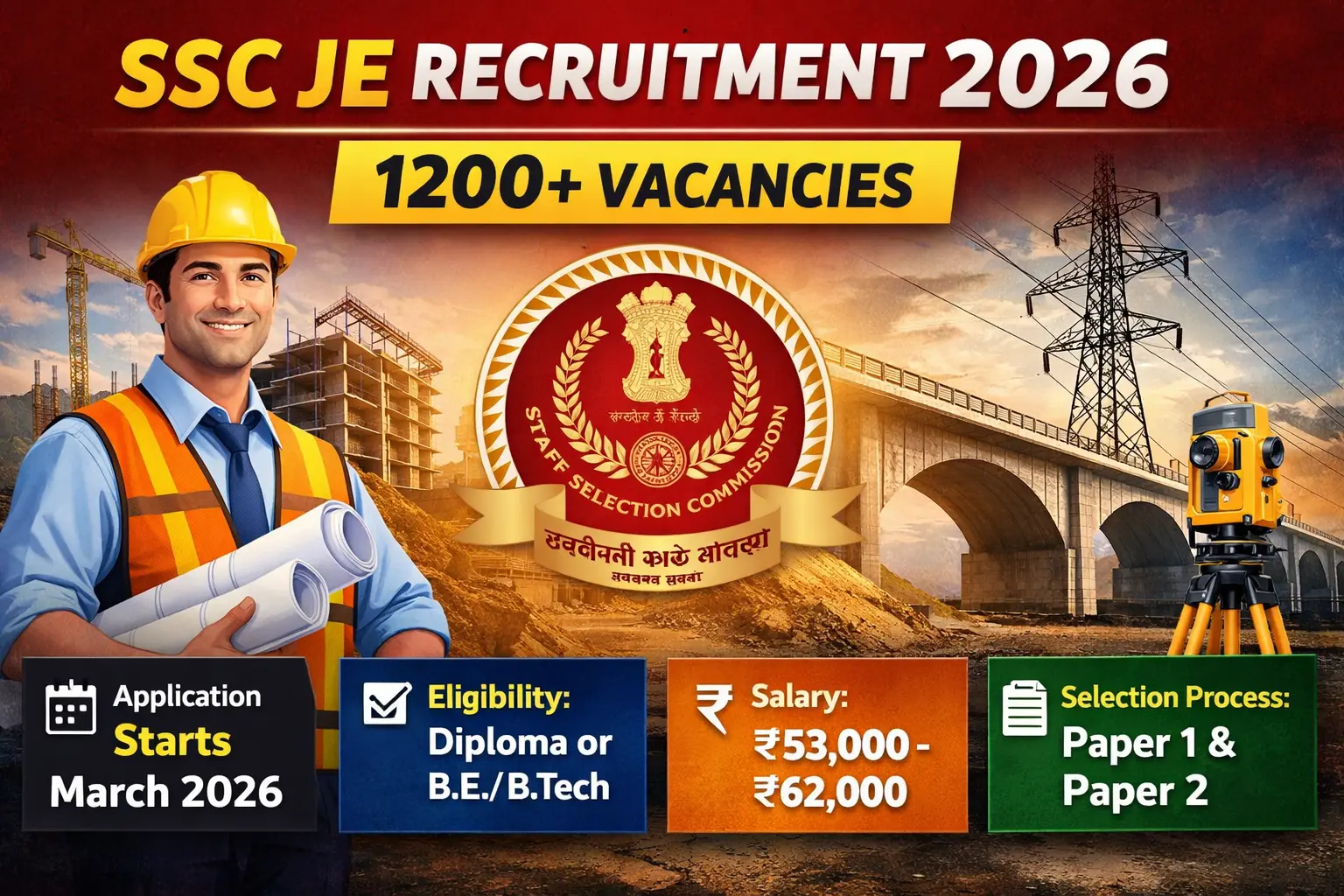 SSC JE Notification 2026 Application Date, Vacancy, Eligibility, Salary, Exam Pattern & Syllabus